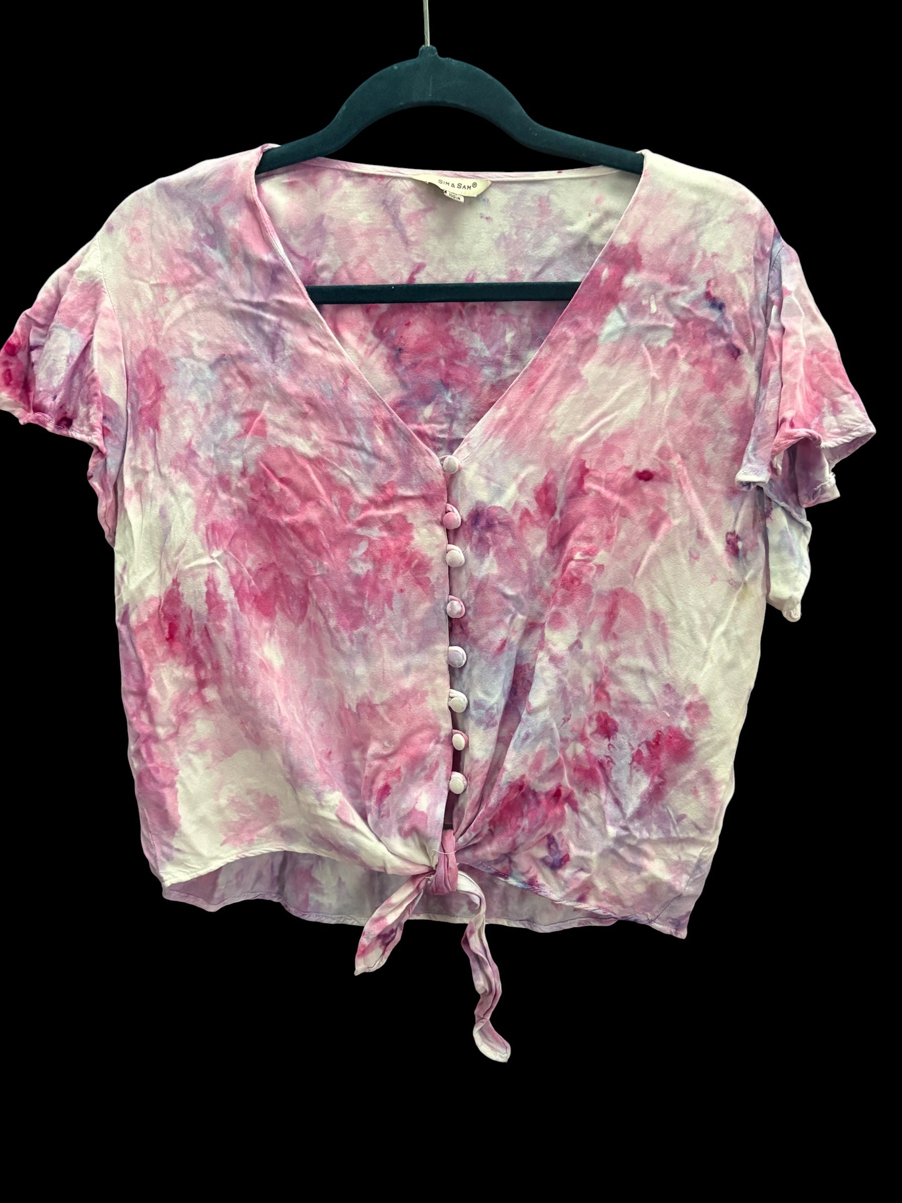 Flutter crop tie shirt Adult L/XL